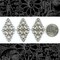 Antiqued Silver Plated Brass Diamond Shaped Filigree Wraps - Set of Three - S-W10